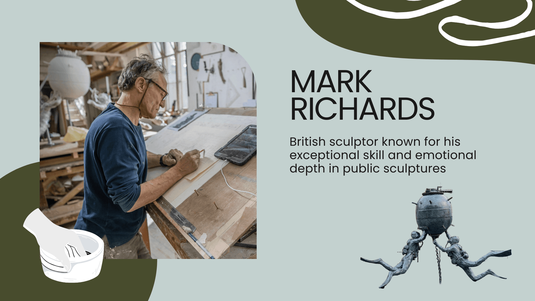 Mark Richards portrait sculptures