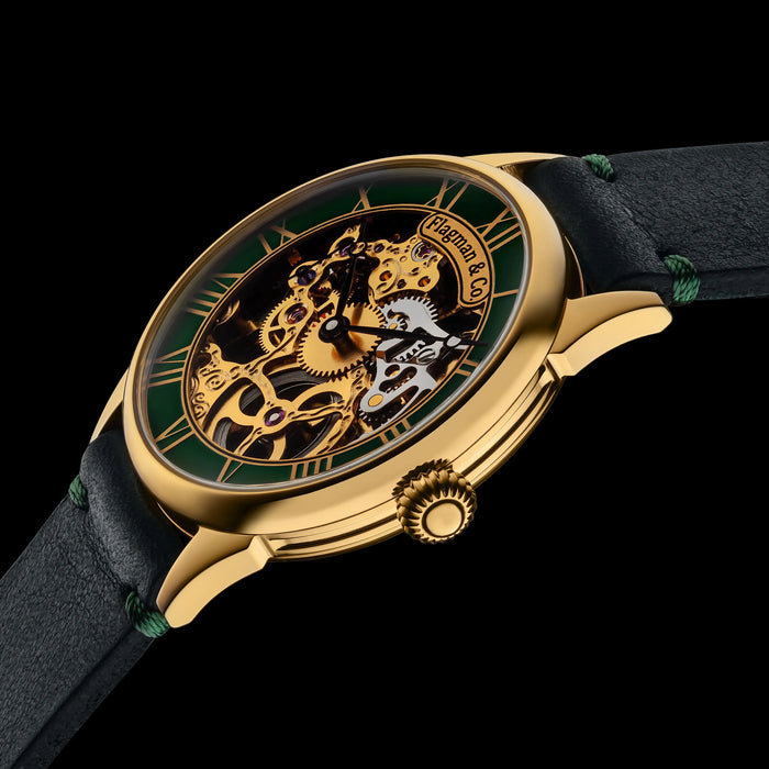 Handmade Steampunk Skeleton Mechanical Watch Men's Marriage Timepiece