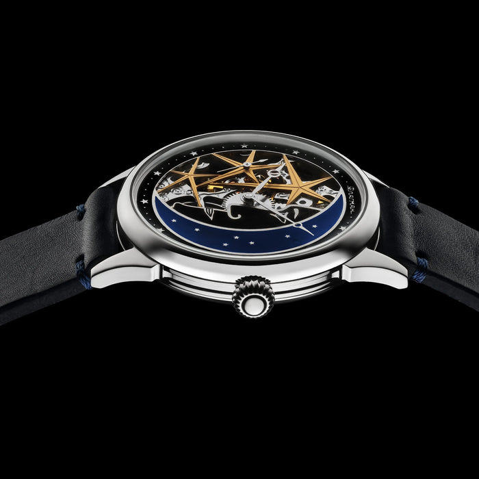Steampunk Skeleton Mechanical Moon Watch – Space-Inspired Timepiece
