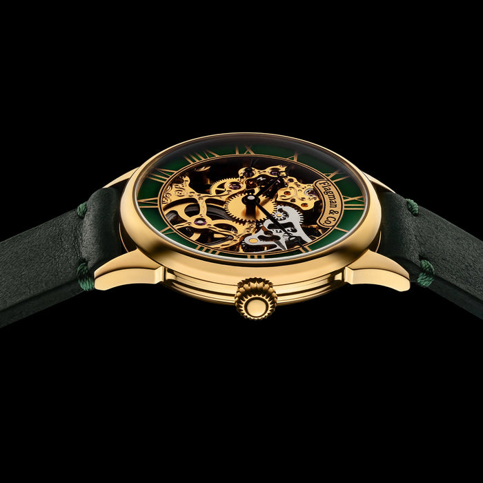 Handmade Steampunk Skeleton Mechanical Watch Men's Marriage Timepiece