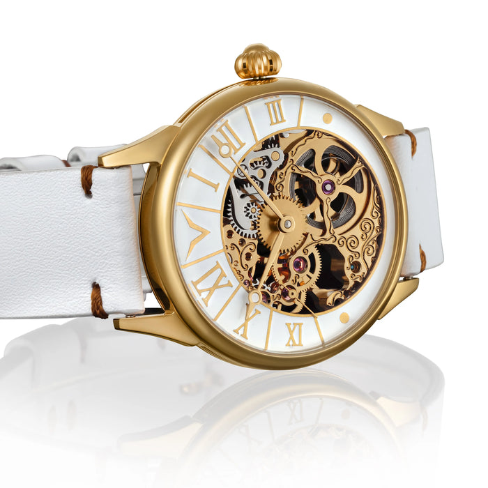 Handmade Unisex Skeleton Watch Art Deco Mechanical Timepiece