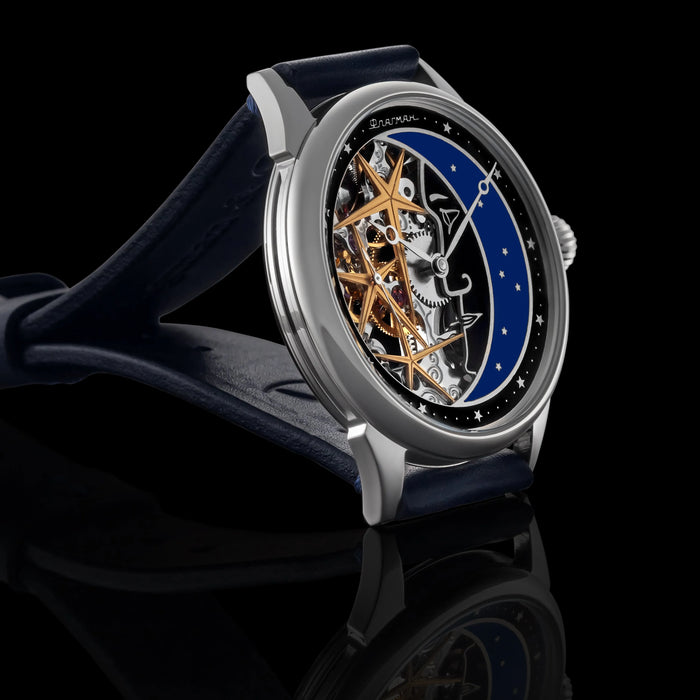 Steampunk Skeleton Mechanical Moon Watch – Space-Inspired Timepiece