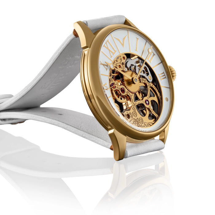 Handmade Unisex Skeleton Watch Art Deco Mechanical Timepiece