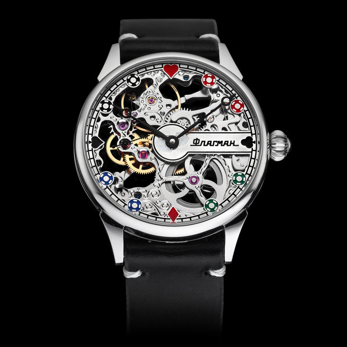 Poker Skeleton Watch – Handmade Casino Steampunk Mechanical