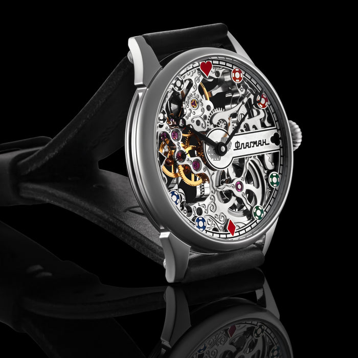Poker Skeleton Watch – Handmade Casino Steampunk Mechanical