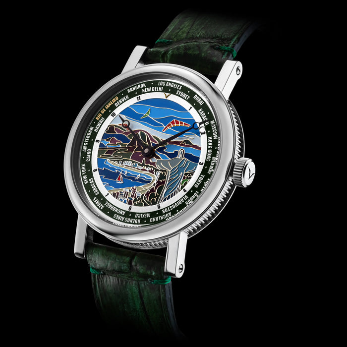 World Time Watch – Rio de Janeiro Handmade Art Deco Unisex Timepiece