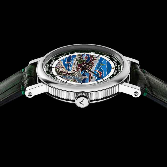 World Time Watch – Rio de Janeiro Handmade Art Deco Unisex Timepiece