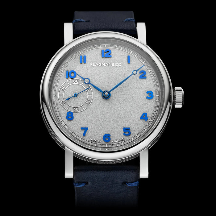 Handmade Dual Time Luxury Watch – New York-London Silver Dress Watch