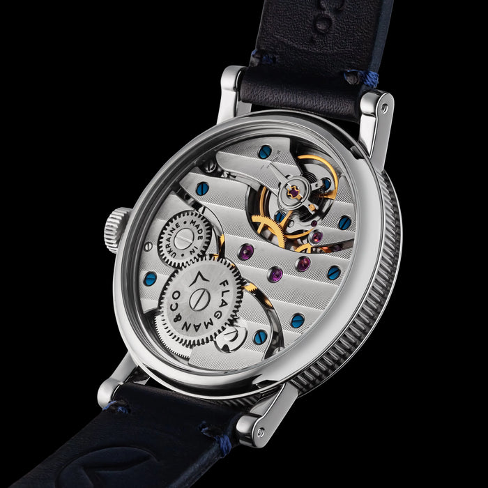 Handmade Dual Time Luxury Watch – New York-London Silver Dress Watch