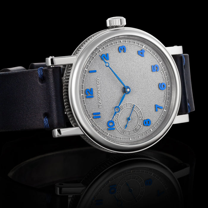 Handmade Dual Time Luxury Watch – New York-London Silver Dress Watch