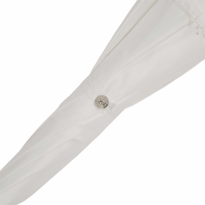 Luxury Bridal White Umbrella with Silver Jewels