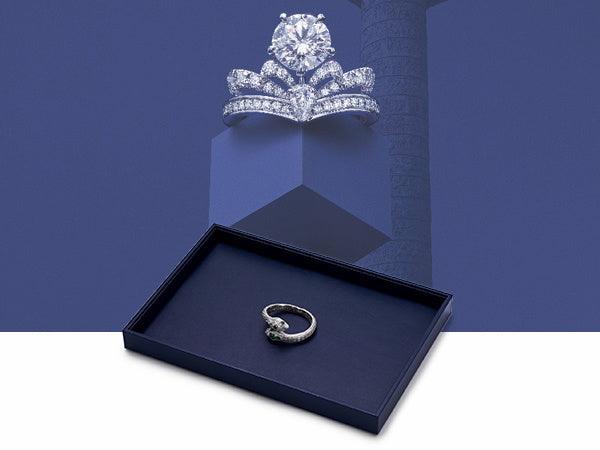 New Blue Stackable PU Leather Jewelry Display Tray