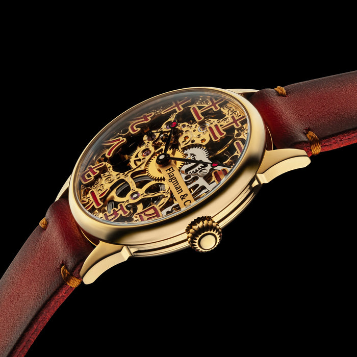 Designer Chinese Numbering Handcrafted Skeleton Watch