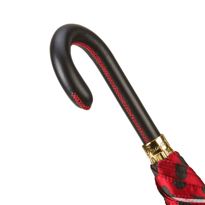 Red & Black Polka Dot Chic Designer Umbrella