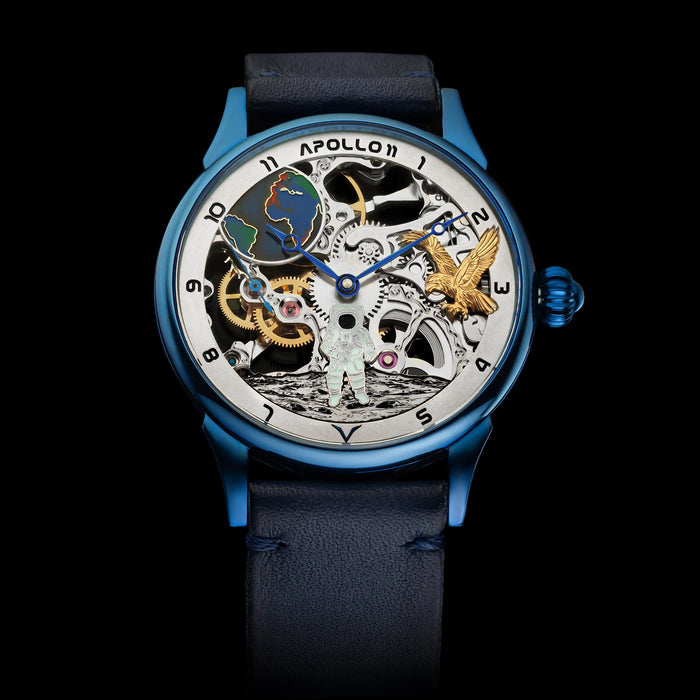 Artisan Skeleton Moon Watch – Apollo 11 Steampunk Handmade