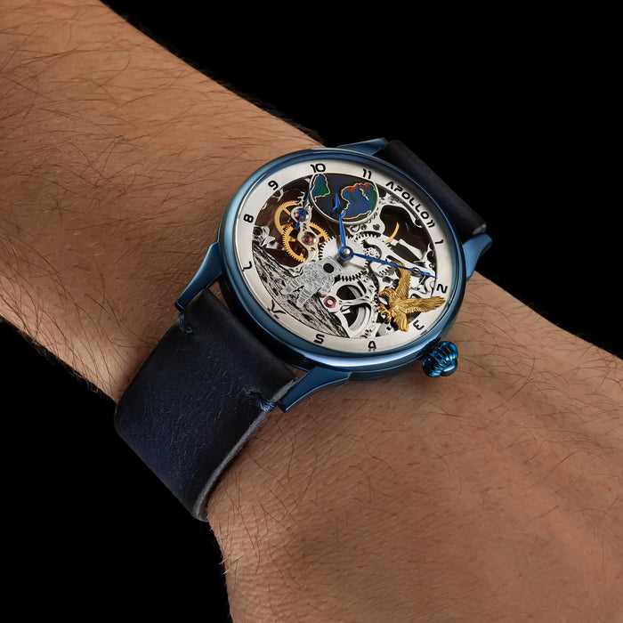 Artisan Skeleton Moon Watch – Apollo 11 Steampunk Handmade