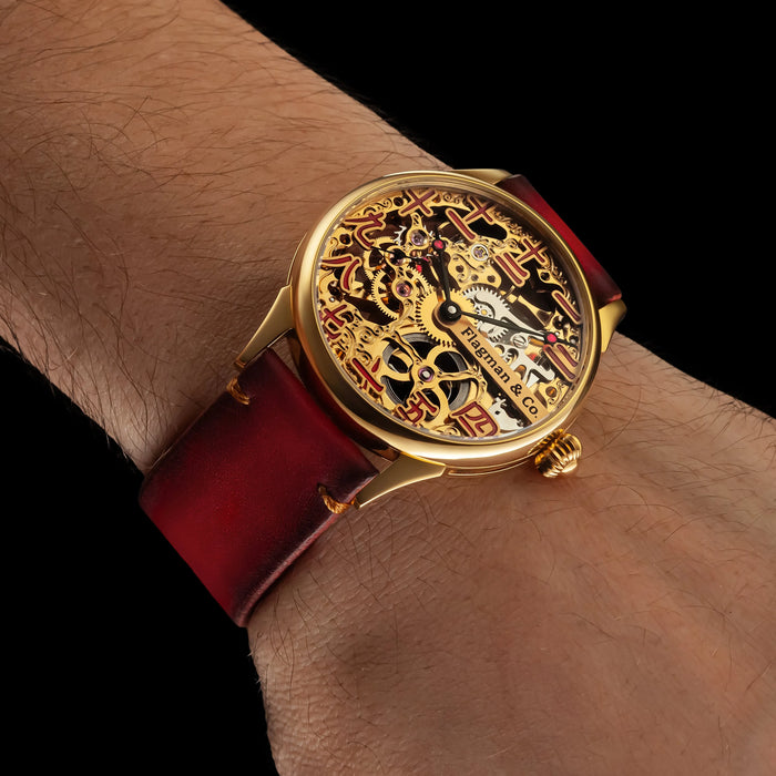 Designer Chinese Numbering Handcrafted Skeleton Watch