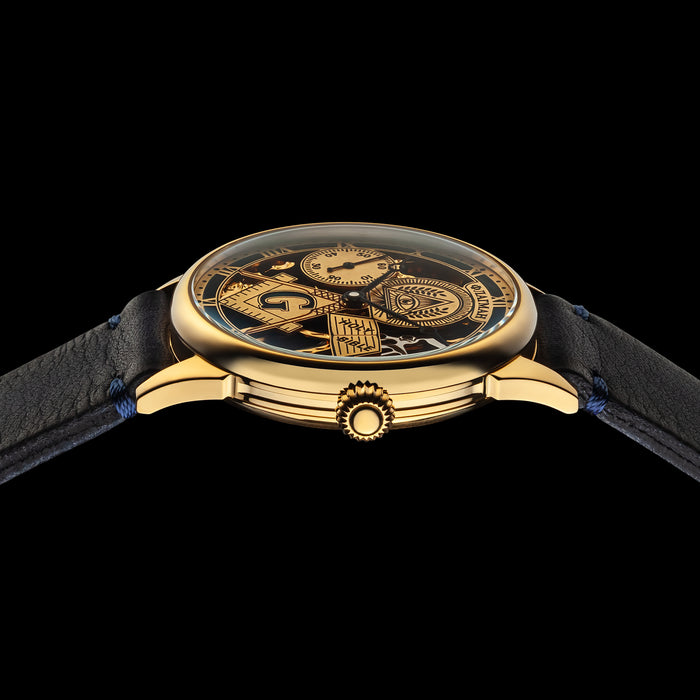 Masonic Skeleton Watch for Men – Engraved Mechanical Timepiece