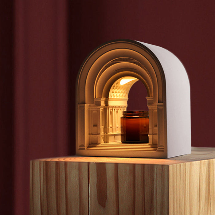 Elegant Aroma Candle Warmer with a Minimalist Table Lamp Design