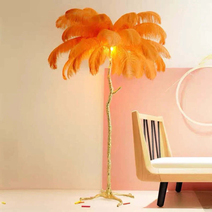 Elegant Feather-Inspired Floor Lamp with a Soft and Luxurious Design