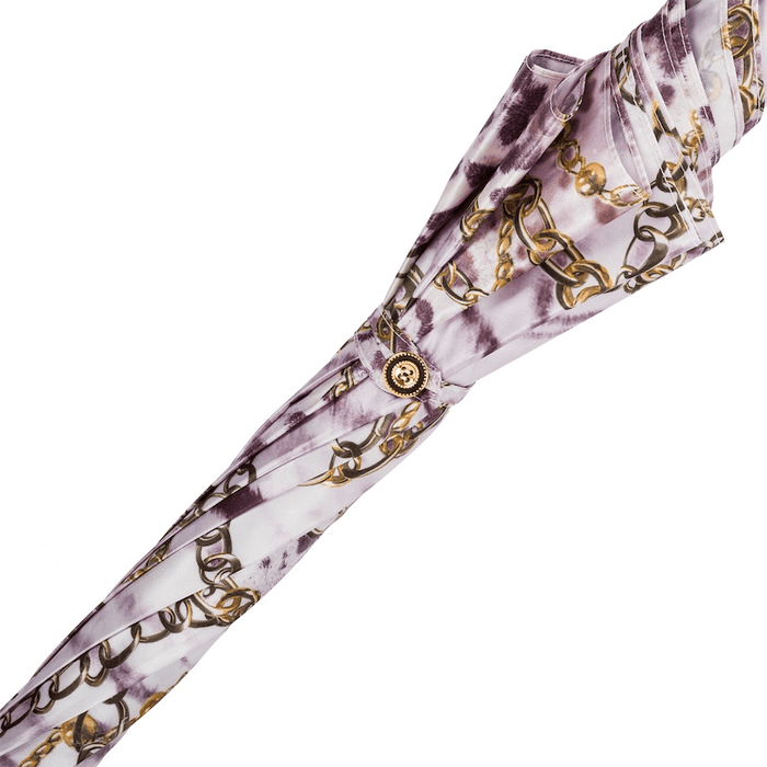 Purple Chains Print Umbrella with Unique Handle