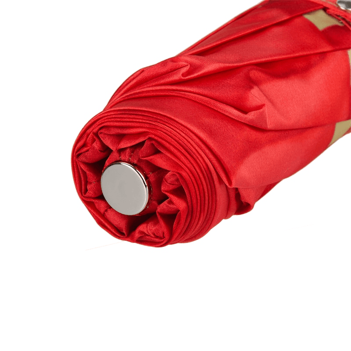 Red Dahlia Golden Brass Exclusive Folding Umbrella