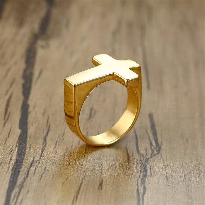 Unique Elagant Savior Ring Gold Men's