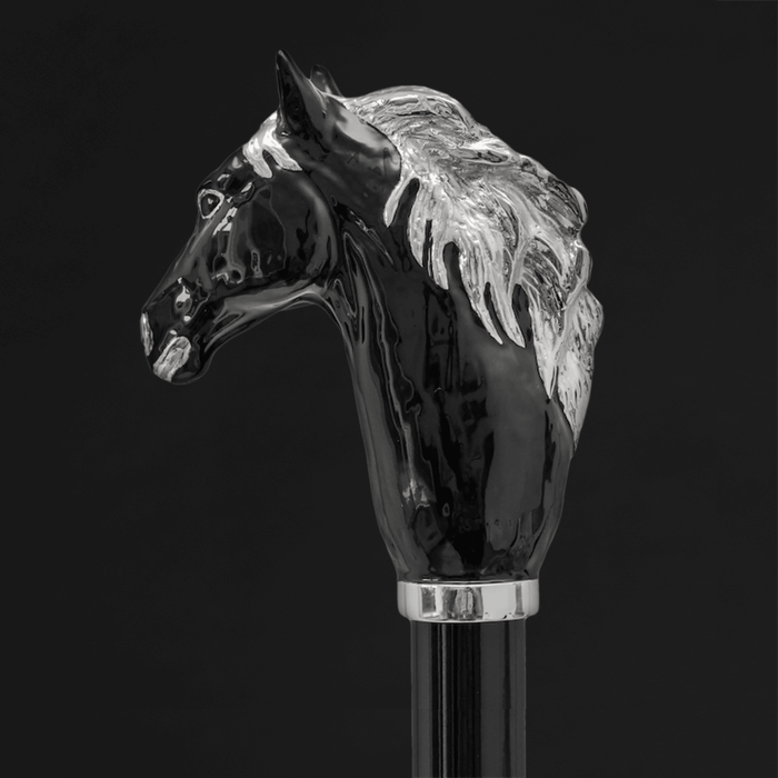 Luxury Handle Horse Brass Walking Cane - Designer Cane