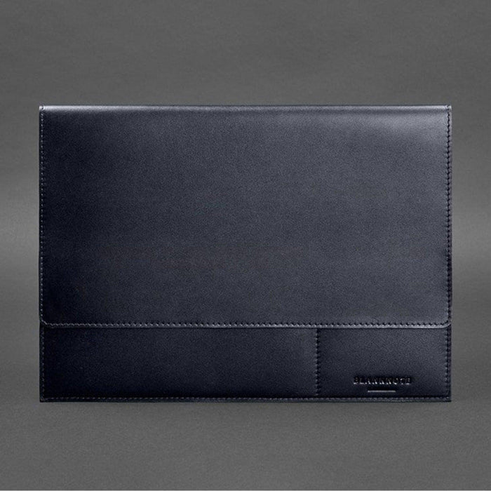 Handmade Dark Blue Leather Folder for Documents A4 on Magnets