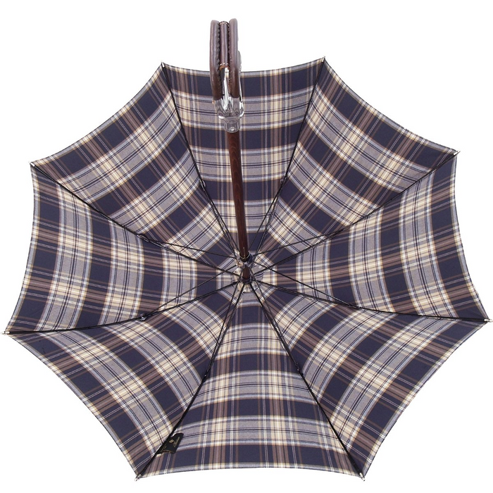 Unique Blue and Beige Handcrafted Leather Seat Umbrella
