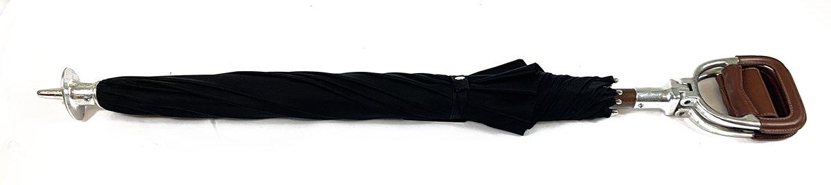 Handcrafted Leather Seat Umbrella - Black Color