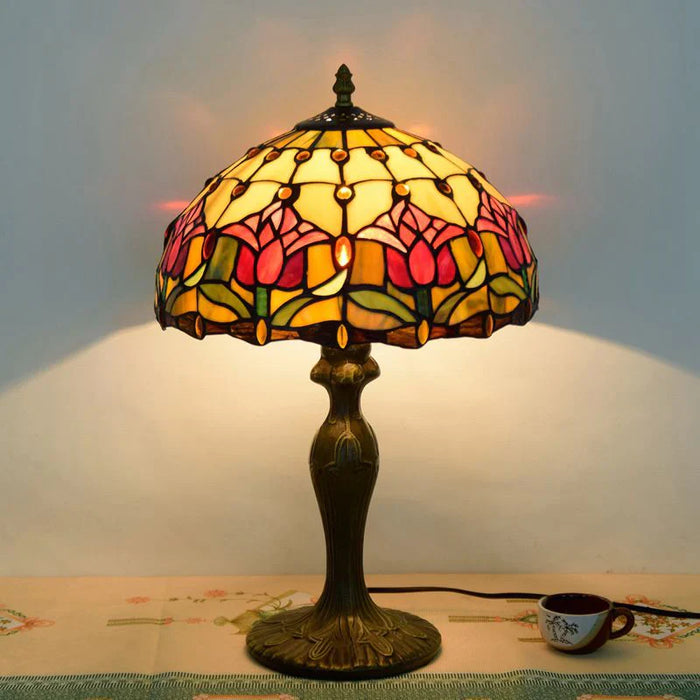 Modern Dome Shade Glass Table Lamp in Multicolor