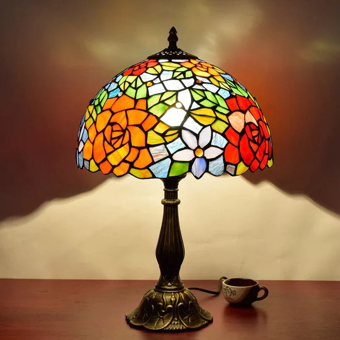 Modern Dome Shade Glass Table Lamp in Multicolor