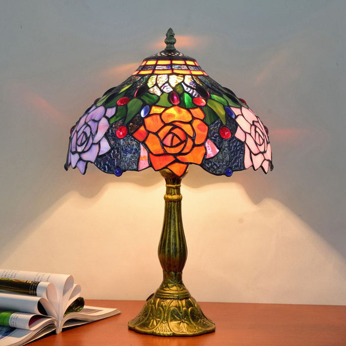 Modern Dome Shade Glass Table Lamp in Multicolor