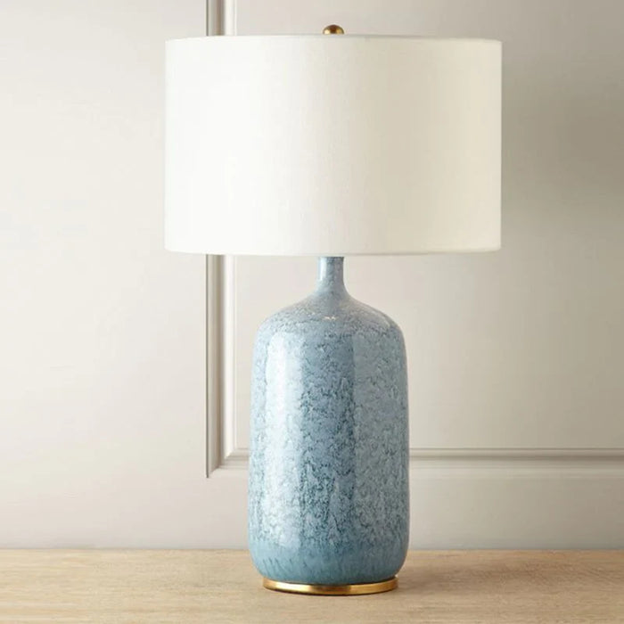 Modern Table Lamp with Ceramic Base and Fabric Shade
