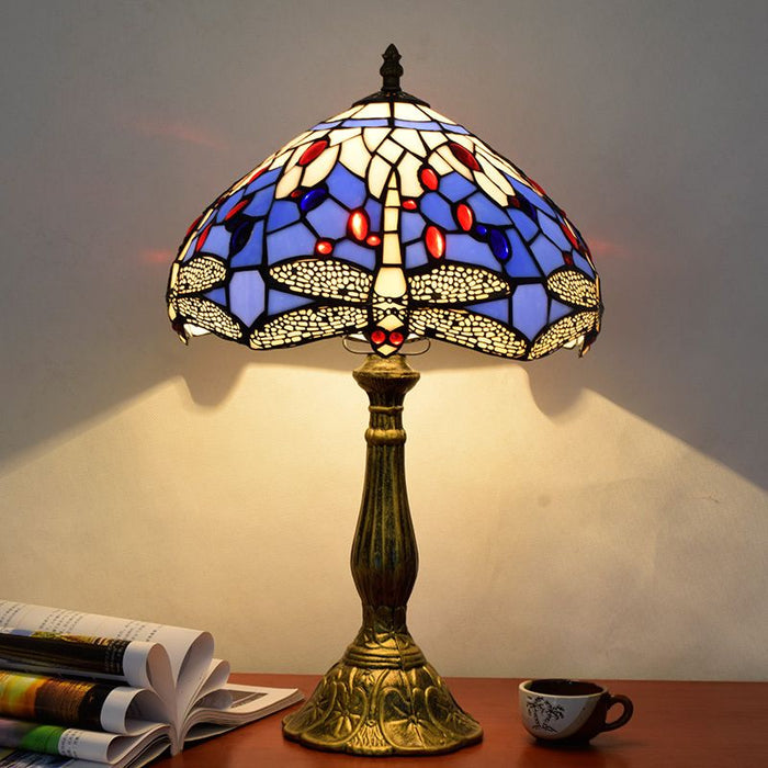Modern Dome Shade Glass Table Lamp in Multicolor