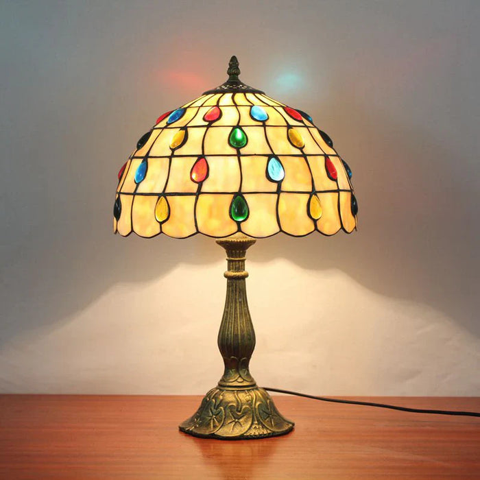 Modern Dome Shade Glass Table Lamp in Multicolor