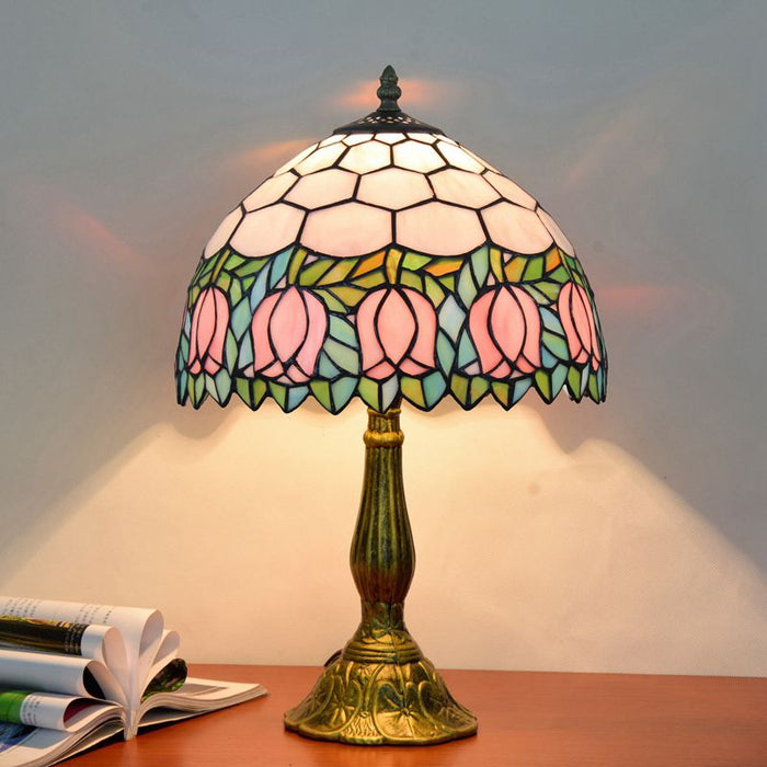Modern Dome Shade Glass Table Lamp in Multicolor
