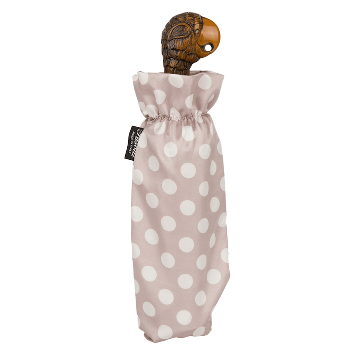 Polka Dot Pink Parrot Chic Folding Umbrella High-Quality