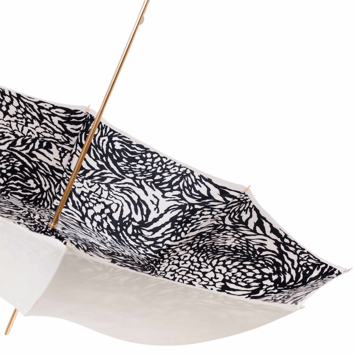 White Zebra Leather Glamour Umbrella Fashionable