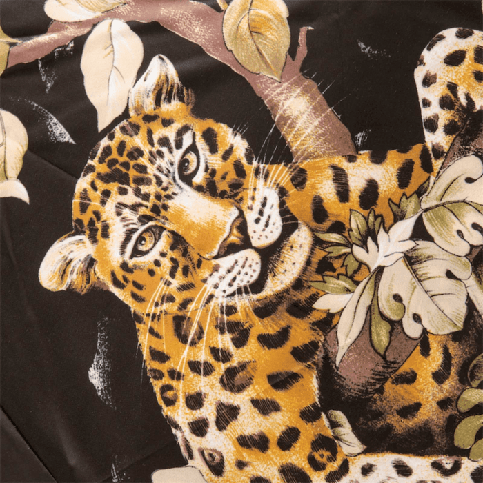Red Gem Leopard Print Designer Folding Umbrella