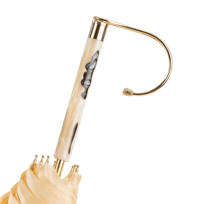 Ivory Sketch Woman Double Cloth Jeweled Umbrella Luxury