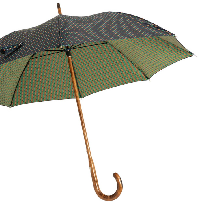 Stylish Maple Stick Umbrella with Little Flowers Canopy