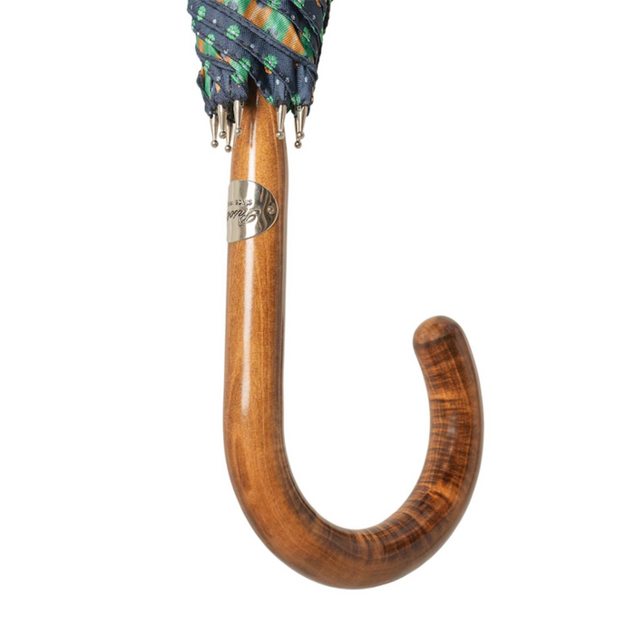 Stylish Maple Stick Umbrella with Little Flowers Canopy