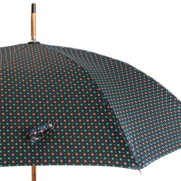 Stylish Maple Stick Umbrella with Little Flowers Canopy