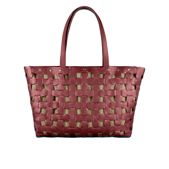 Stylish Women's Leather Braided Puzzle Travel Bag