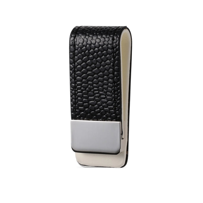 Refined Leather & Stainless Steel Money Clip Elegance