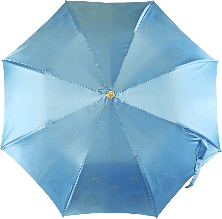 Peacock Design Folding Umbrella with Sapphire Crystals