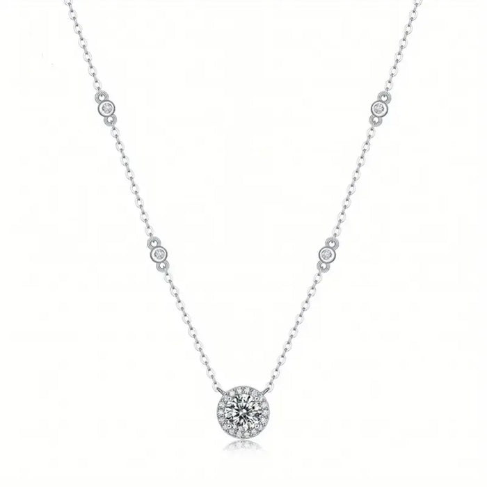 Luxury Dazzling Moissanite Necklace – 925 Sterling Silver Chain
