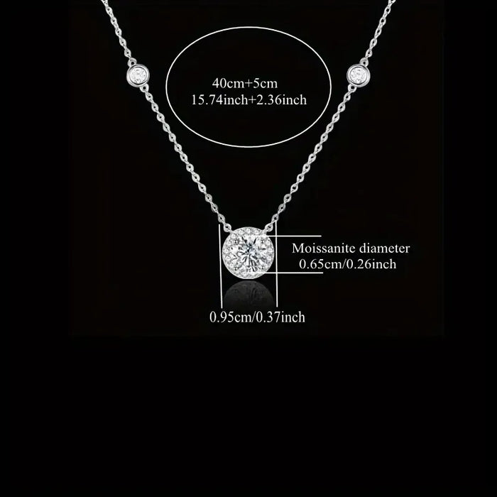 Luxury Dazzling Moissanite Necklace – 925 Sterling Silver Chain